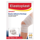 Elastoplast Sport Elastic Adhesive Bandage White 75mm x 3m